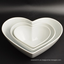 Nuevo Diseño Decoración Plato de Vajilla de Porcelana en Forma de Corazón